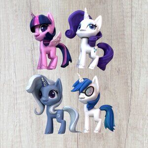 My Little Pony G4 Feature Figures Lot 4" Princess Twilight Rarity DJ Pon-3 Luna